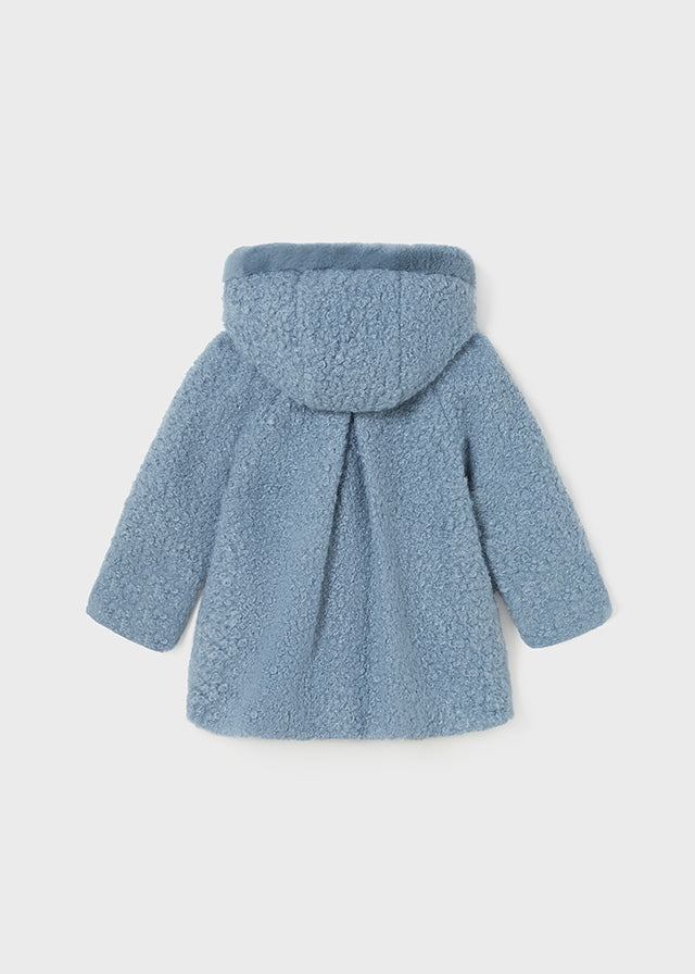 Cappotto bouclé con cappuccio
